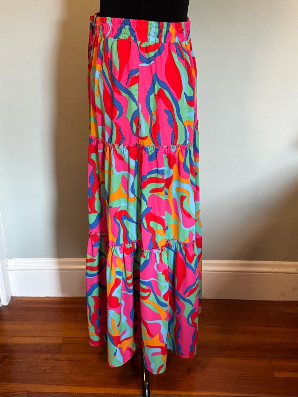 Amazon Earkoha Boho Tiered Maxi Skirt - Multicolor Swirl - Size XL - Picture 4 of 10